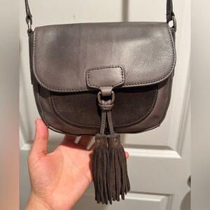 Frye Charcoal Leather Crossbody Bag